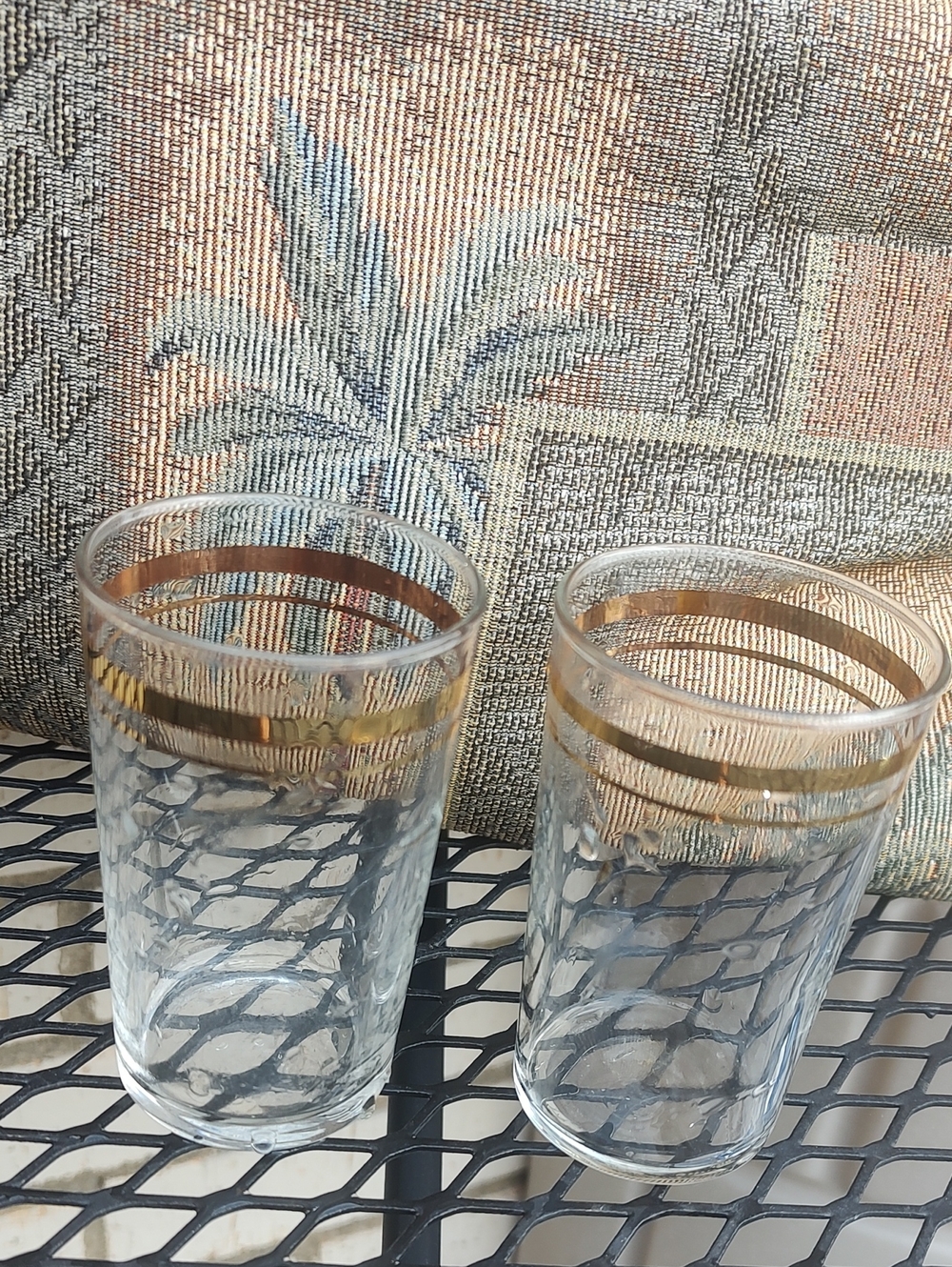 Clear Glasses/Gold Band - Set of 2 - Picture 1 of 6
